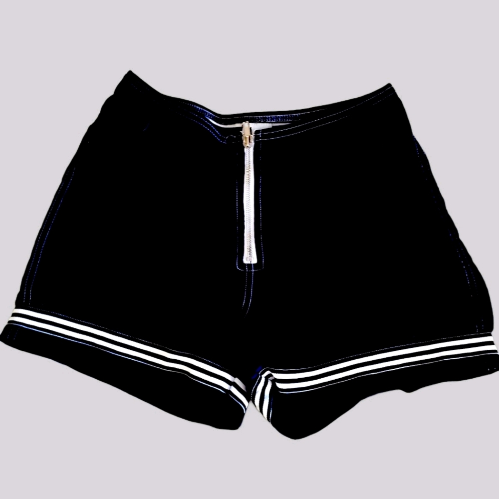 Blanc Noir Black and White Stripes Shorts